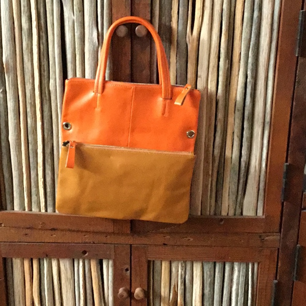 NWOT Two Tone Leather Handbag